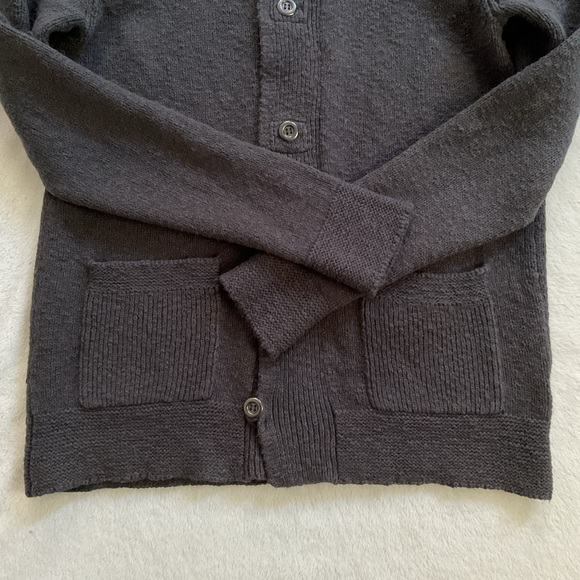 Reiss Men’s Slim Fit Button-Up Cardigan – Charcoal Gray Wool Blend (L) - Picture 10 of 16